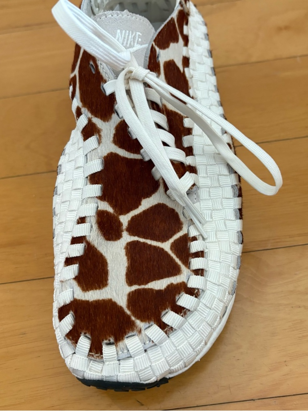Nike Air Footscape Woven Cow Print Sneakers 8.5 Rare Statement Y2K Streetwear - Picture 9 of 14